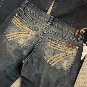 7 for all mankind NEW jeans DOJO style size 27 NWT dark blue women